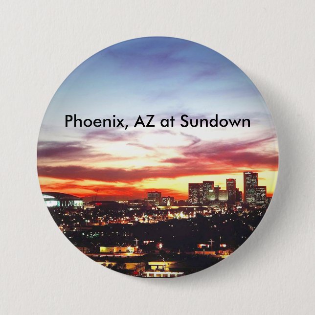 Macaron Rond 7,6 Cm Phoenix, AZ at Sundown (Devant)