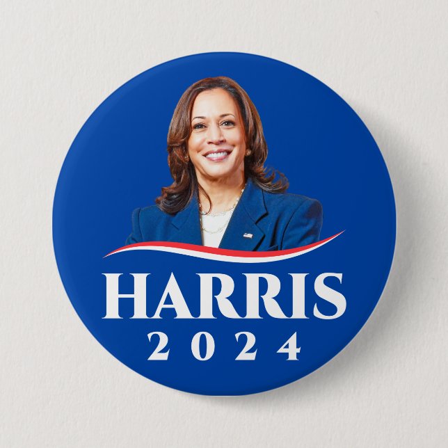 Macaron Rond 7,6 Cm Photo de l'élection de Kamala Harris 2024 (Devant)