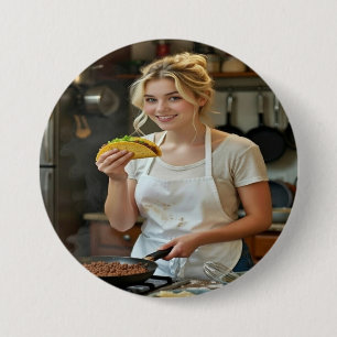 Macaron Rond 7,6 Cm Photo de tacos à manger Personnaliser