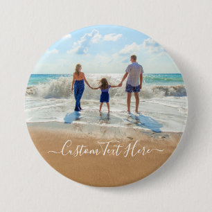 Macaron Rond 7,6 Cm Photo et texte personnalisés - Votre propre desig