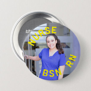 Macaron Rond 7,6 Cm photo infirmière bsn rn cercle 3 pouces