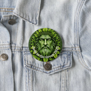 Macaron Rond 7,6 Cm Photo personnalisée et texte Jack dans le vert