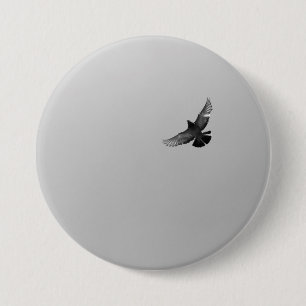Macaron Rond 7,6 Cm Photo simple moderne noir pigeon d'oiseau volant n
