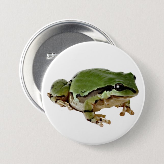 Macaron Rond 7,6 Cm Photographie de plan rapproché de grenouille (Devant & derrière)