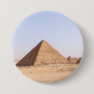 Macaron Rond 7,6 Cm Photographie des pyramides de Gizeh
