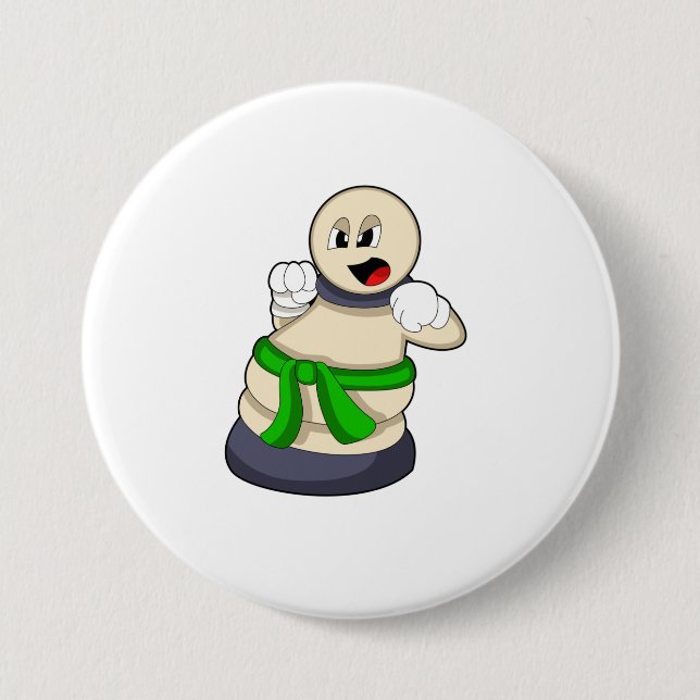 Macaron Rond 7,6 Cm Pièce d'échecs Patrouille aux échecs (Devant)