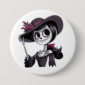 Macaron Rond 7,6 Cm PIN catrina mujer