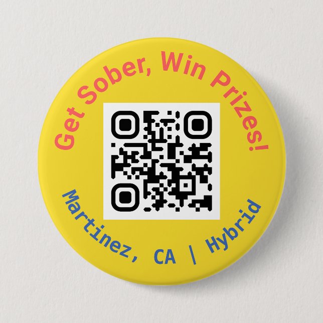 Macaron Rond 7,6 Cm Pin de code QR GSWP Linktree (Devant)