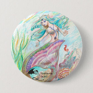 Macaron Rond 7,6 Cm Pin d'Elf de sirène
