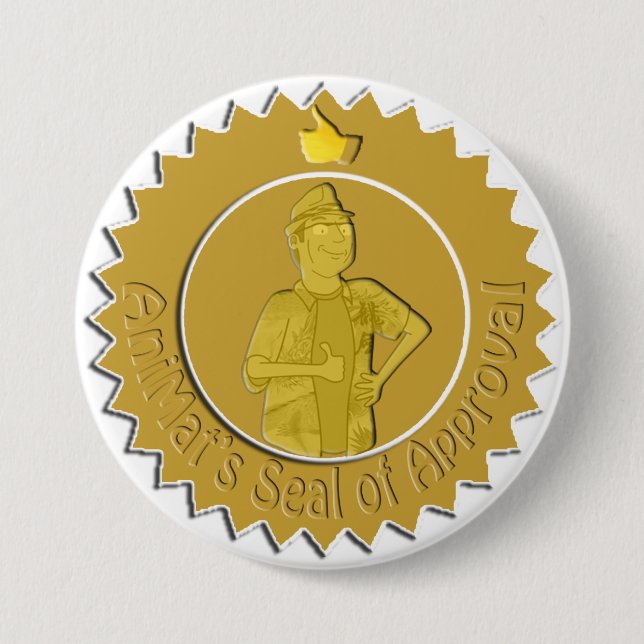 Macaron Rond 7,6 Cm Pin du label d'AniMat (grand) (Devant)