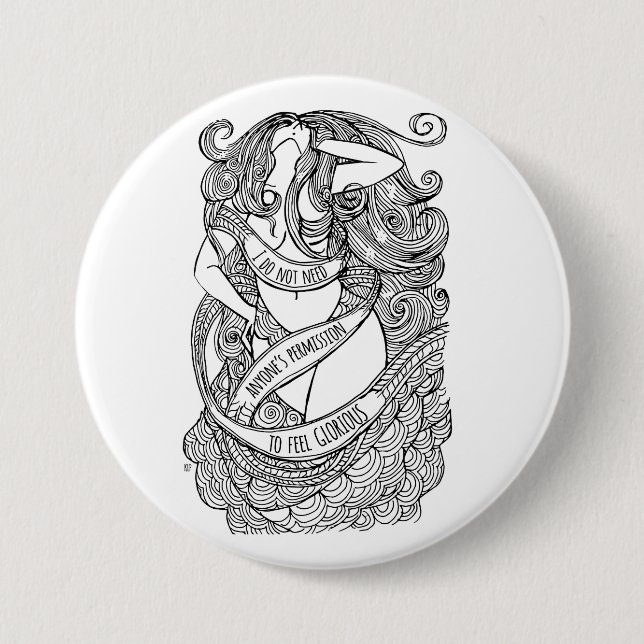 Macaron Rond 7,6 Cm Pin glorieux (Devant)