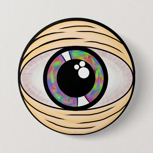 Macaron Rond 7,6 Cm Pin Trippy de troisième oeil (Devant)