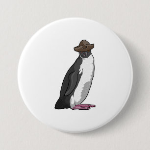 Macaron Rond 7,6 Cm Pingouin comme pirate avec Casquette