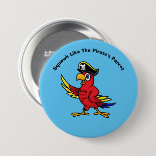 Macaron Rond 7,6 Cm Pirate Parrot Button