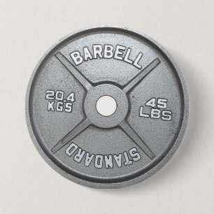 Macaron Rond 7,6 Cm Plaque Barbell