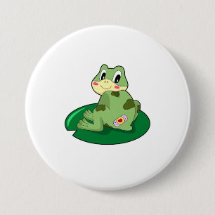 Macaron Rond 7,6 Cm Plâtre Coeur Feuille de grenouille