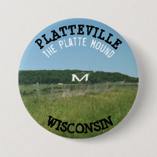 Macaron Rond 7,6 Cm Platteville Mound Wisconsin Button