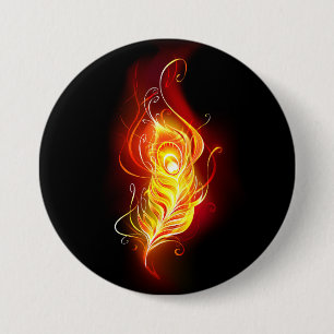 Macaron Rond 7,6 Cm Plumes de paquetage de feu