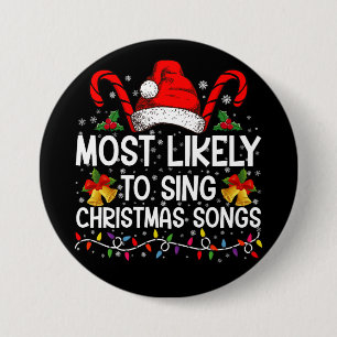 Macaron Rond 7,6 Cm Plus susceptible de chanter des chants de Noël