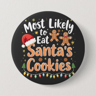 Macaron Rond 7,6 Cm Plus susceptible de manger les cookies de Santa Ch
