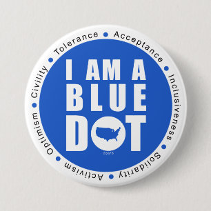 Macaron Rond 7,6 Cm Point bleu Etats-Unis