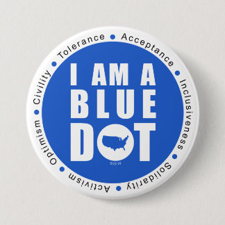 Macaron Rond 7,6 Cm Point bleu Etats-Unis