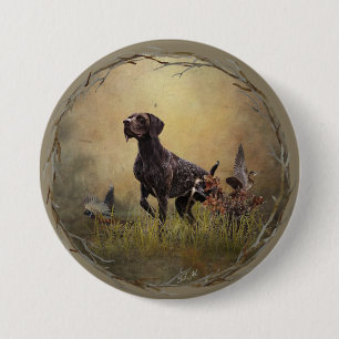Macaron Rond 7,6 Cm Pointeur à poils courts allemand