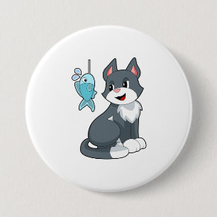 Macaron Rond 7,6 Cm Poisson de chat