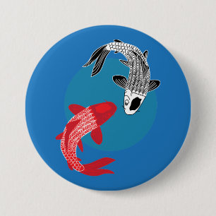 Macaron Rond 7,6 Cm Poisson Koï