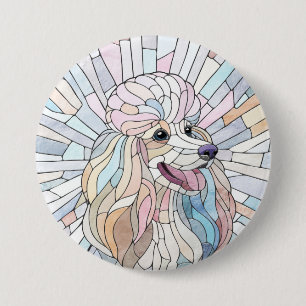 Macaron Rond 7,6 Cm Poodle - mosaïque pastel