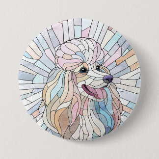 Macaron Rond 7,6 Cm Poodle - mosaïque pastel