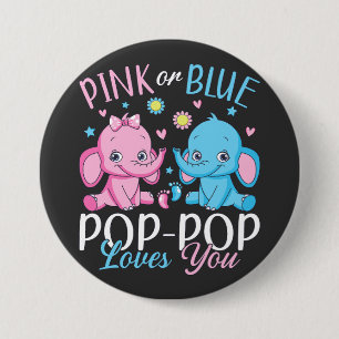 Macaron Rond 7,6 Cm Pop-Pop Rose Ou Bleu Vous Aime Elephant Baby Round