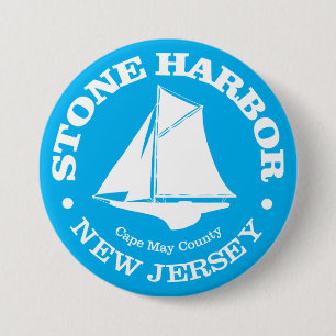 Macaron Rond 7,6 Cm Port de pierre (sloop)