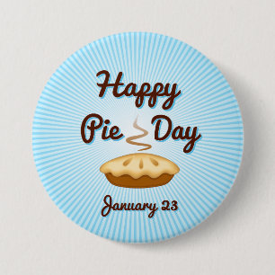Macaron Rond 7,6 Cm Portez un bouton "Pie Day", 23 janvier, MANGEZ DE 