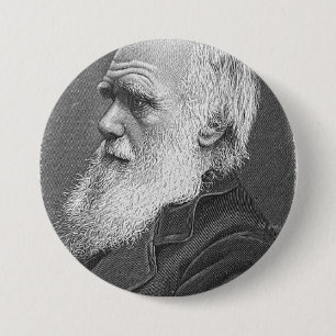 Macaron Rond 7,6 Cm Portrait de Darwin