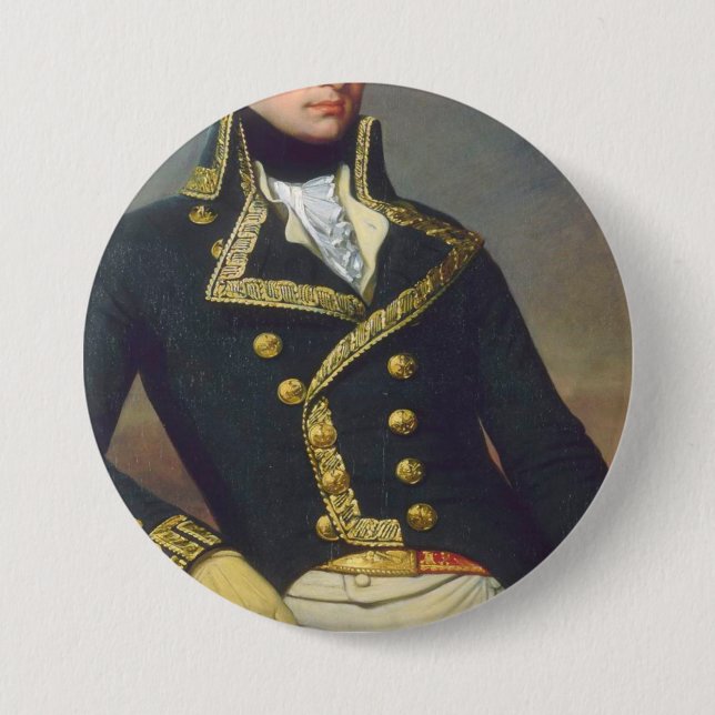 Macaron Rond 7,6 Cm Portrait du Marquis De Lafayette (Devant)