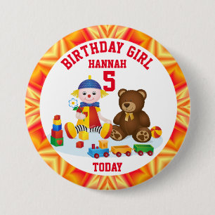 Macaron Rond 7,6 Cm Poupée de cerf personnalisée et âge des enfants en