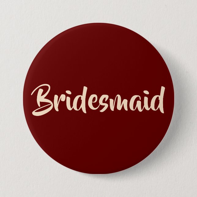Macaron Rond 7,6 Cm Pour Bridesmaids Burgundy et Blush Wedding Party (Devant)