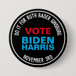 Macaron Rond 7,6 Cm Pour R.B.G. Vote BIDEN HARRIS 2020