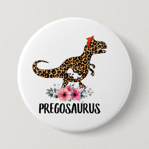 Macaron Rond 7,6 Cm Pregosaurus Funny Pregancy Don