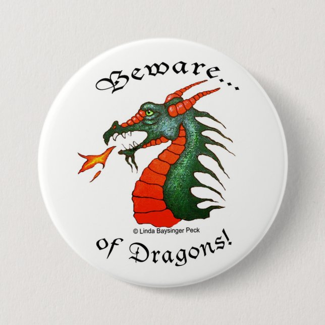 Macaron Rond 7,6 Cm Prenez garde des dragons blancs (Devant)