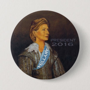 MACARON ROND 7,6 CM PRÉSIDENT 2016 DE HILLARY