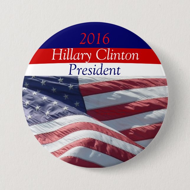 Macaron Rond 7,6 Cm Président 2016 de Hillary Clinton par (Devant)