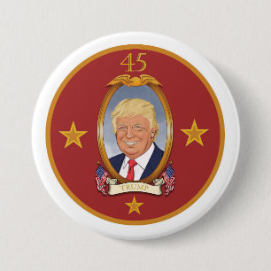 Macaron Rond 7,6 Cm Président de Donald Trump quarante-cinquième
