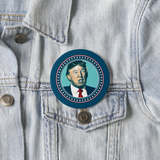 Macaron Rond 7,6 Cm Président Trump (En situation)