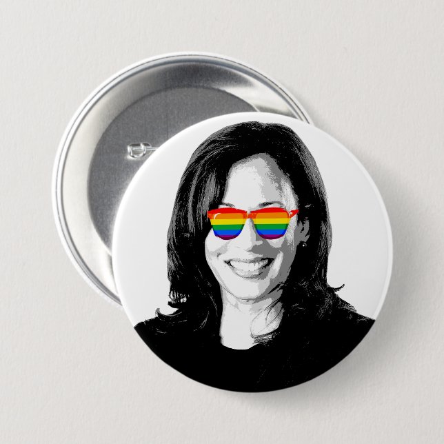 Macaron Rond 7,6 Cm Pride Kamala Harris 2024 (Devant & derrière)