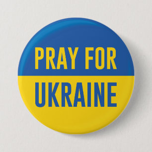 Macaron Rond 7,6 Cm Priez Pour L'Ukraine