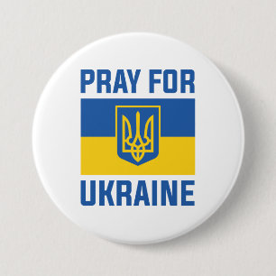 Macaron Rond 7,6 Cm Priez Pour L'Ukraine