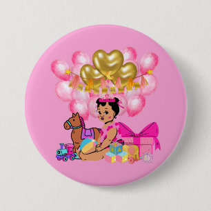 Macaron Rond 7,6 Cm Princesse en rose