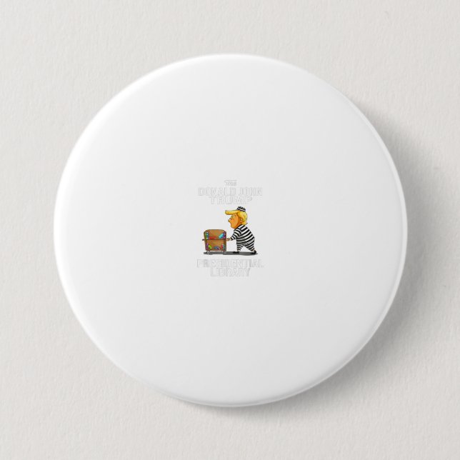 Macaron Rond 7,6 Cm Prison Trump Presidential Library Funny Anti (Devant)
